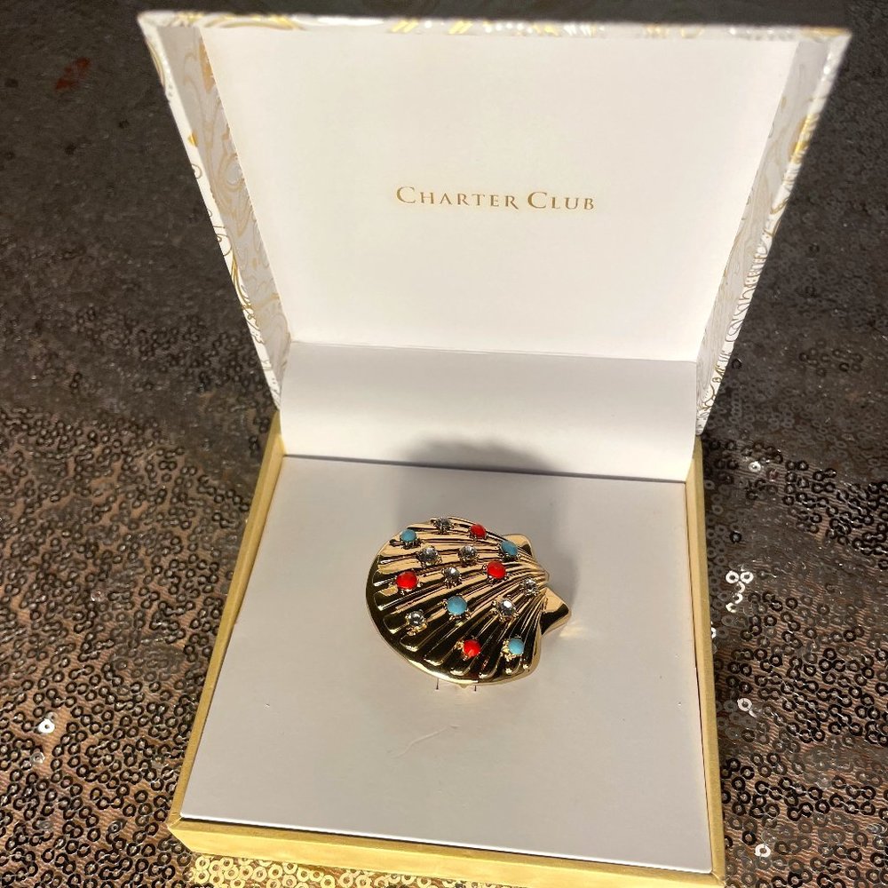 Charter Club Shell Brooches  Pin